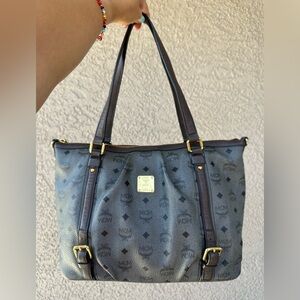MCM Dark Gray Tote Bag with Gold no Accents with no strap